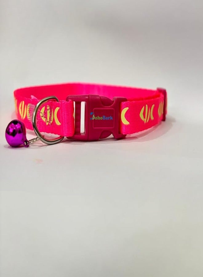 BohoBarkPink Fish Design Cat Collars Quick Release,Reflective Cat Collars with Bells and Safety Release,Adjustable - Image 4